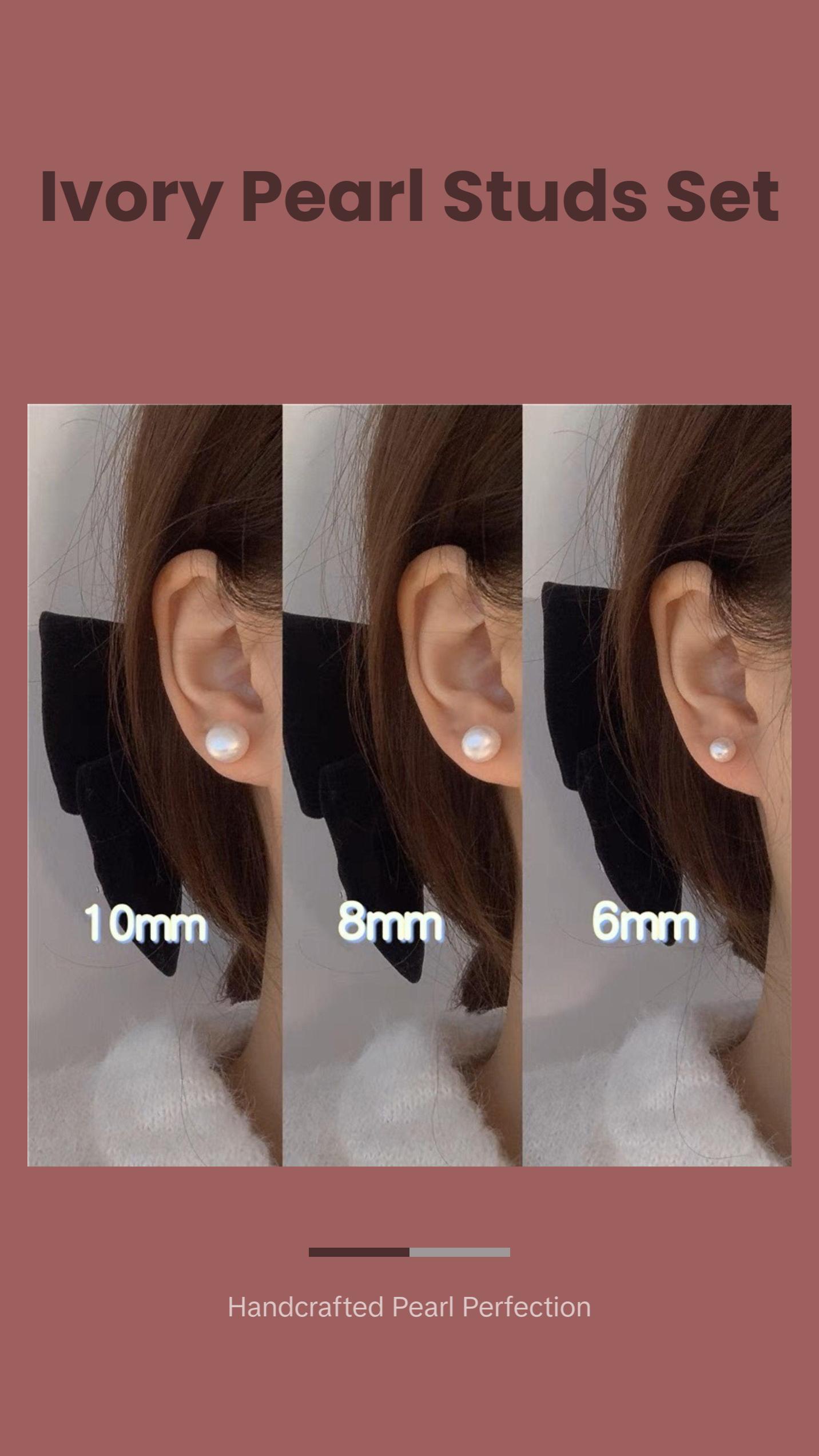 Natural real pearl simple stud, 6mm 8mm 10mm round pearl studs, Ivory pearl stud earrings, Everyday stud earrings, Minimalist pearl earrings