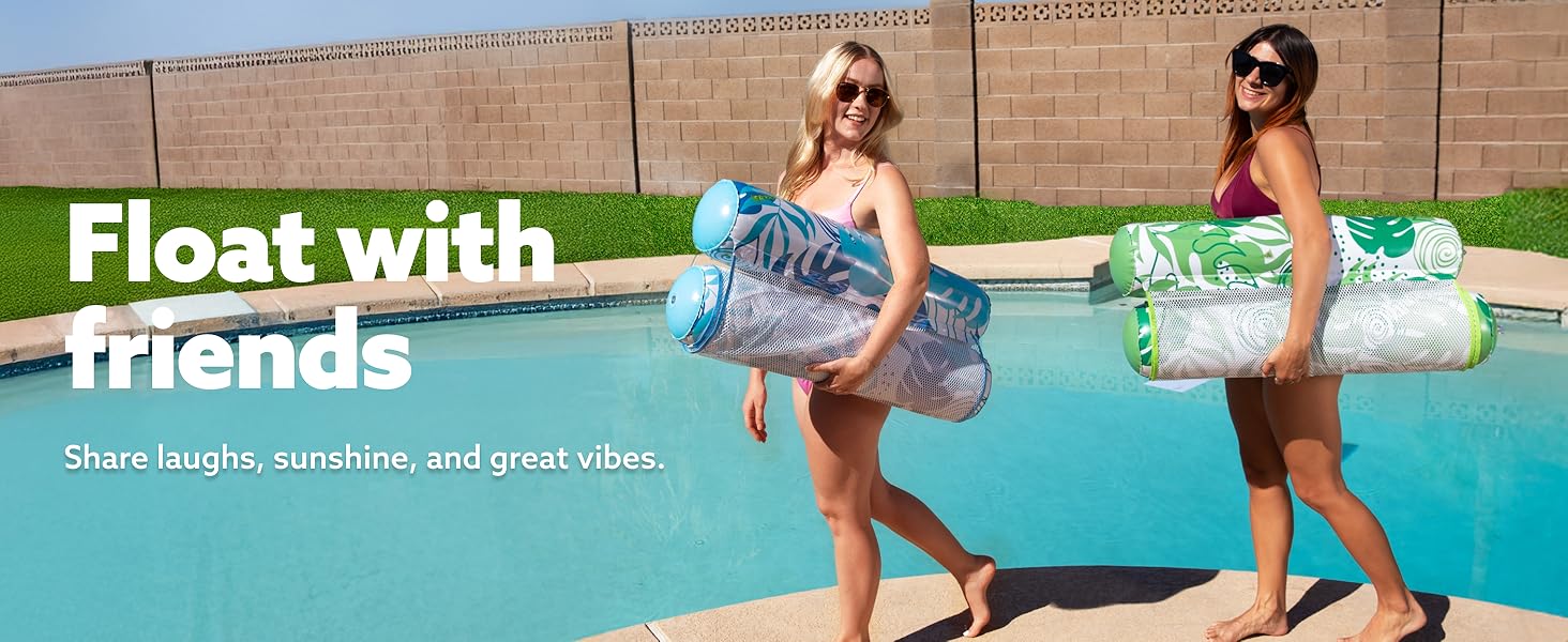 2 Packs Hammock Pool Floats Adults, 4-in-1 Multi-Purpose Inflatable Pool Floats PVC Water Hammock Lounge Floaties / Electric Air Pump Dealsforyoudays 2 Packs Hammock Pool Floats Adults, 4-in-1 Multi-Purpose Inflatable Pool Floats PVC Water Hammock Lounge Floaties / Electric Air Pump Dealsforyoudays