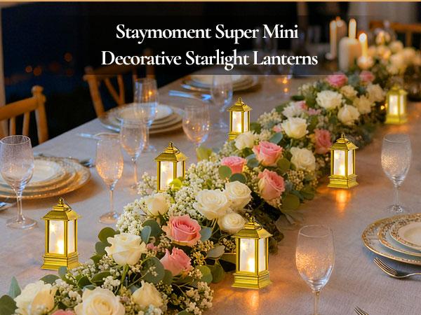 Set of 24 Lanterns Decorative Indoor: Starlight Mini LED Lantern for Centerpiece Table Decorations Halloween Christmas Wedding Party Camping Decor