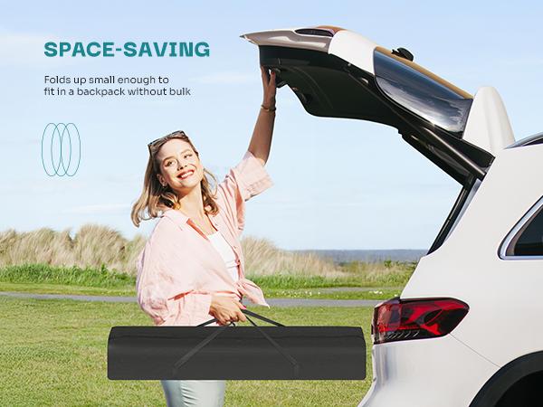 Double Hammock, Space-Saving Attached Carry Bag, Heavy-Duty Steel Frame, 450 Lb. Load Capacity, Easy To Assemble, For Patio, Park, Outdoors