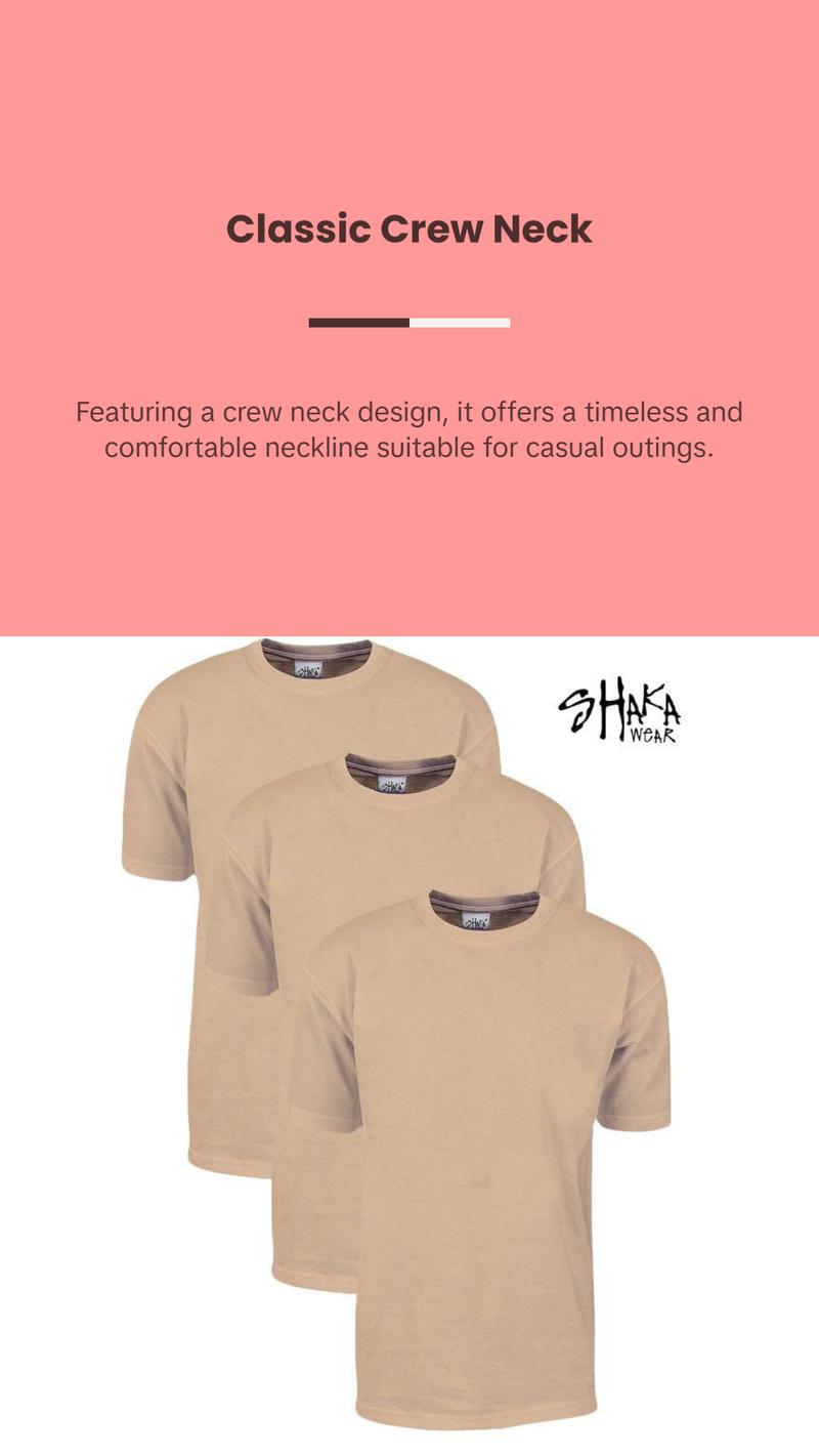 3  Tees Shaka Wear Crewneck 7.5 Oz Super Max Heavyweight T-Shirt Top T-shirt Casual Man Cotton Menswear Short Sleeves