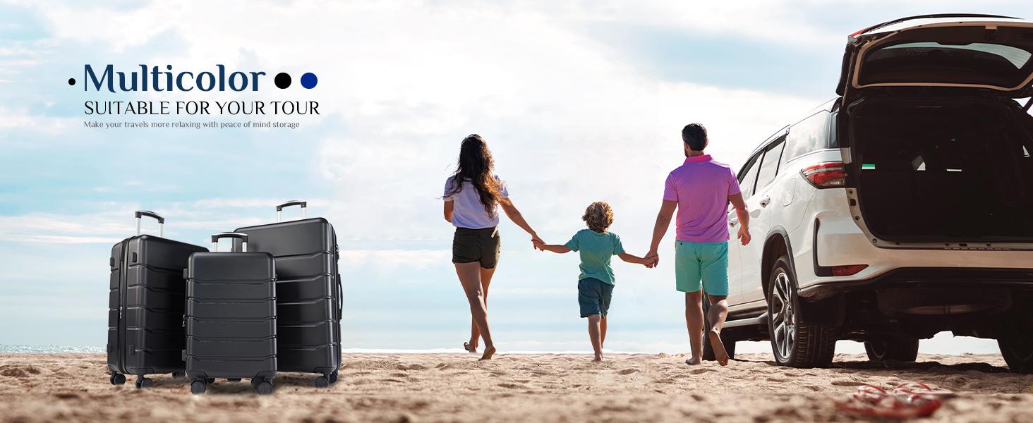 Sweet Furniture S -Luggage 20''/24''/28''Luggage, Hard Shell ABS Suitcase with Double Spinner Wheels, Lightweight Expandable Rolling Luggage with TSA Lock