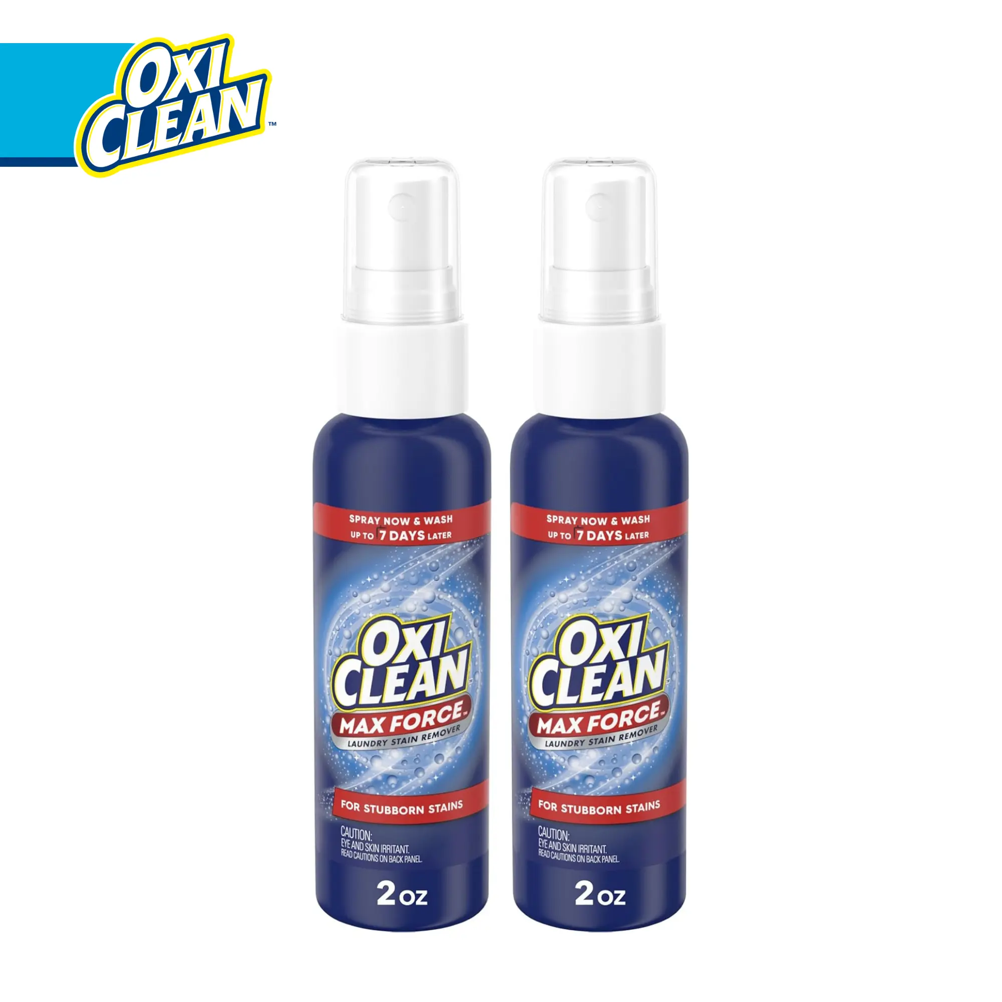 OxiClean Max Force Laundry Stain Remover Spray, Newborn & Baby Essentials, Travel & On-The-Go Stain Treater, 2 fl oz, 2PK