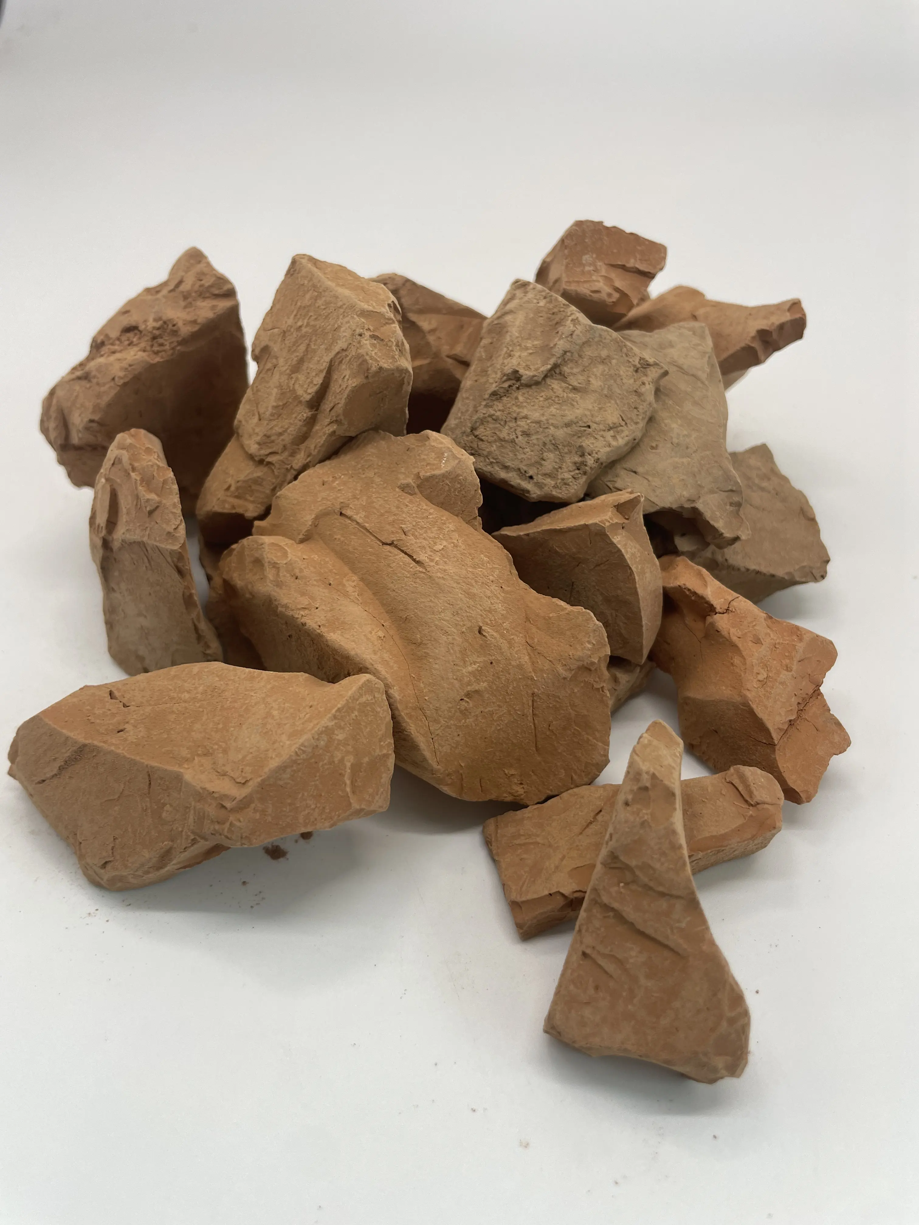 Roasted Red Kaolin Chunks: Hard & Crisp, Non-Sticky, 100% Edible
