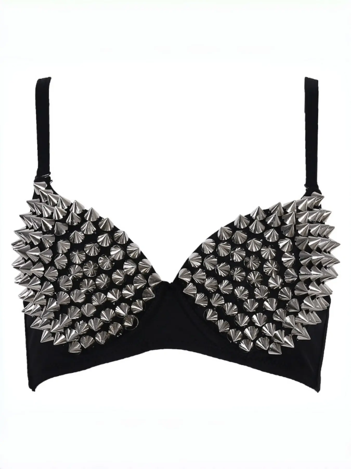 Women's Sexy Underwear Performance Costume Nails Bra Top Dance Wear Handmade Push Up Cleavage Bra Distinctive Aesthetic Valentine's Day Gift New Year Gift