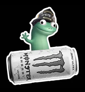 Firefighter Monster Firefighter Lizard meme (two decals 2.5")  Sticker