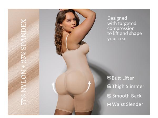 FeelinGirl Shapewear for Women Butt Lifter Bodysuit  Tummy Control Shapewear Seamless Womenswear Comfort Spaghetti Strap Hip Underwear Basic Minimalist Springtok SpringStatements