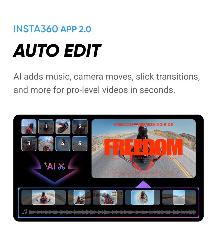 Insta360 X4 Air - Lightweight 165g 8K 360 Camera, Invisible Selfie Stick Effect, Replaceable Lenses, Shoot First & Frame Later, Built-in Wind Guard, FlowState Stabilization, AI-Powered App