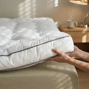 Raybee 2200 GSM Ultal-Thick & Soft Mattress Topper, 1700GSM Memory Foam & 500GSM Down Alternative Microfiber, 3-4 Inch  Mattress Pad Topper for Backpain, Joint & Pressure Relif, Breathable Cooling Overfill Plush Cloud Like for Apartment, RVs, Bedroom