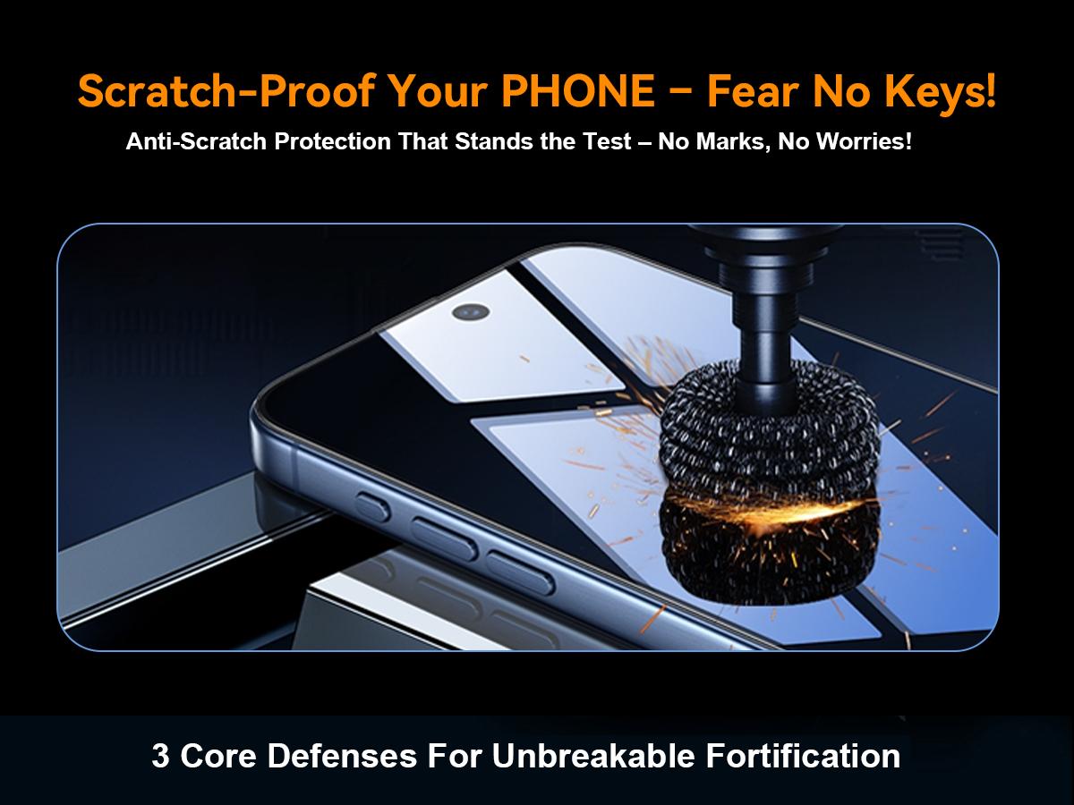 [2PCS] One Fish Luxury Privacy Screen Protector for iPhone,Samsung -Crystal Clear, Fingerprint Proof, Scratch Resistant, Plasma Plating Process