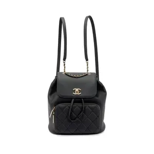 Pre-owned CHANEL leather Backpacks Black Caviar Business Affinity Backpack XiaoTang0239