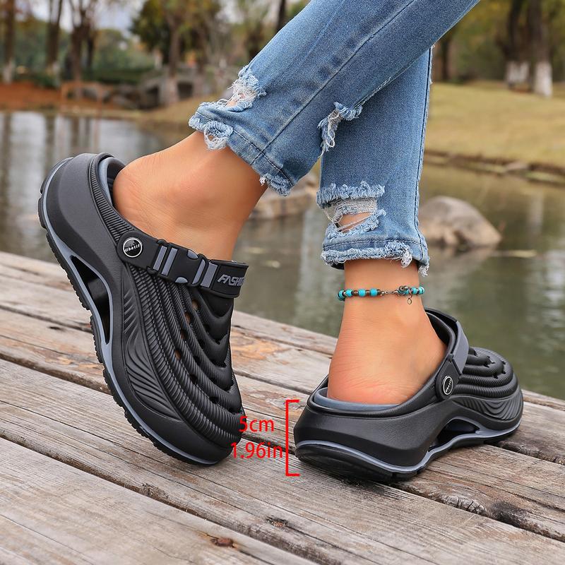 Ubetif Summer Women's Clogs Outdoor Thick Sole Non-Slip Odor Resistant Durable Quick Drying Soft Beach Sandals