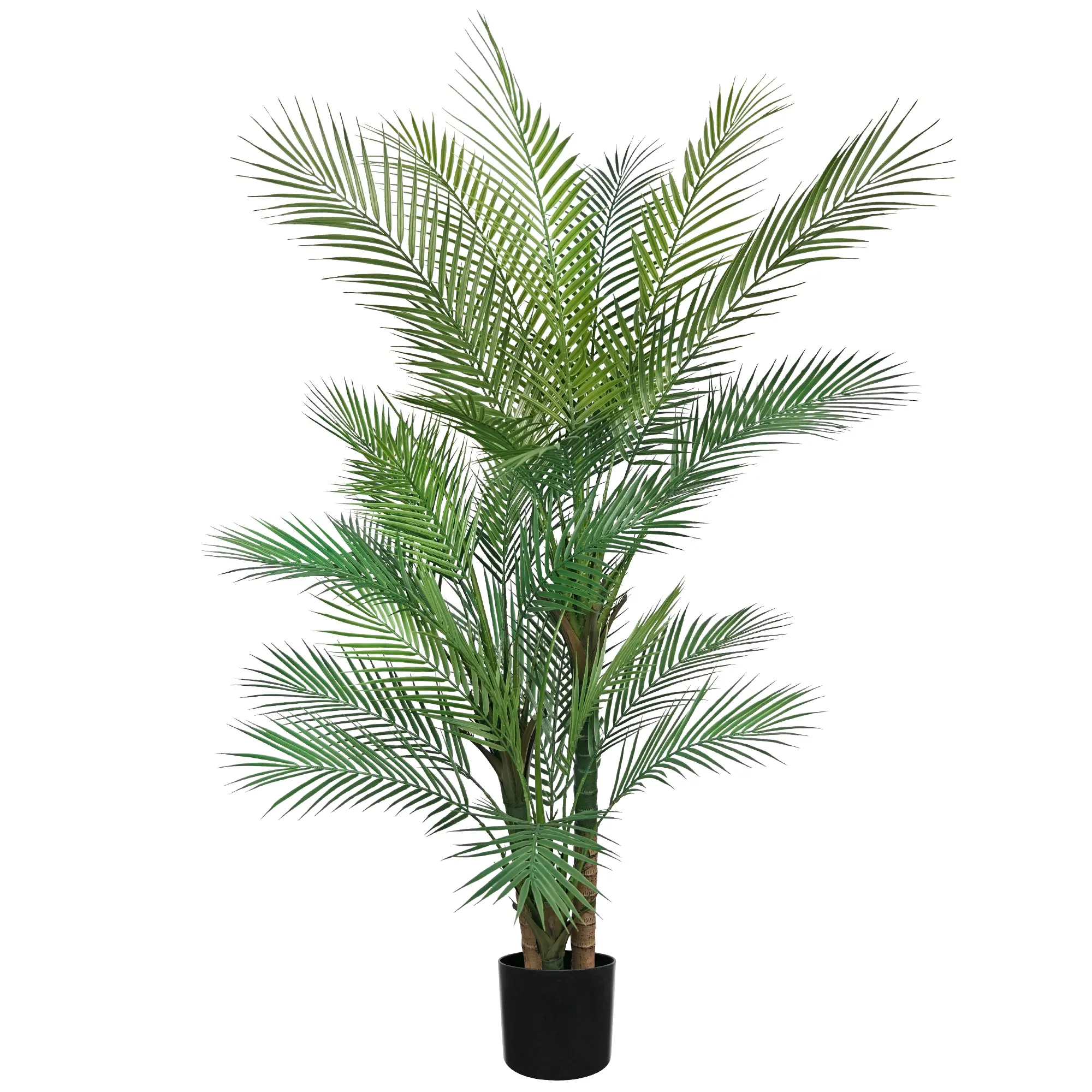 5/6 FT Artificial Triple-Trunk Palm Tree UV-Resistant PE Needle Like Foliage Tropical Plant Decor for Indoor & Outdoor Use Homes, Hallways, Restaurants, Hotels Spring/Summer Decoration Decorative