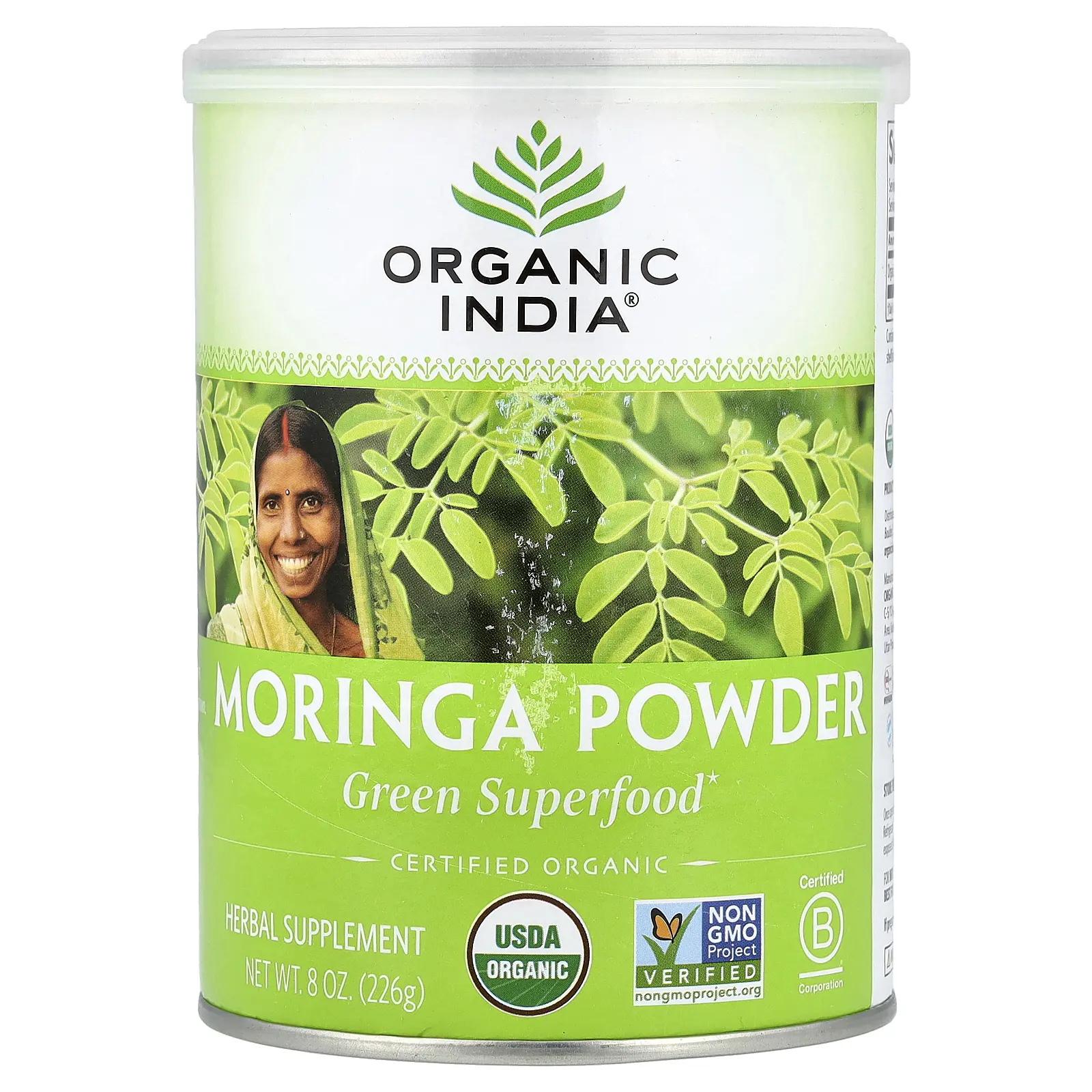 Organic India Moringa Powder Green Superfood, 8 oz (226 g)