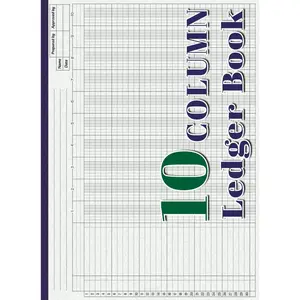 10 Column Ledger Book: Horizontal Accounting Ledger Book for Bookkeeping | 10 Column Columnar Pad for Small Business | Analysis Account Book for Personal Finance | 11.7x8.5 Inches - 110 Pages
