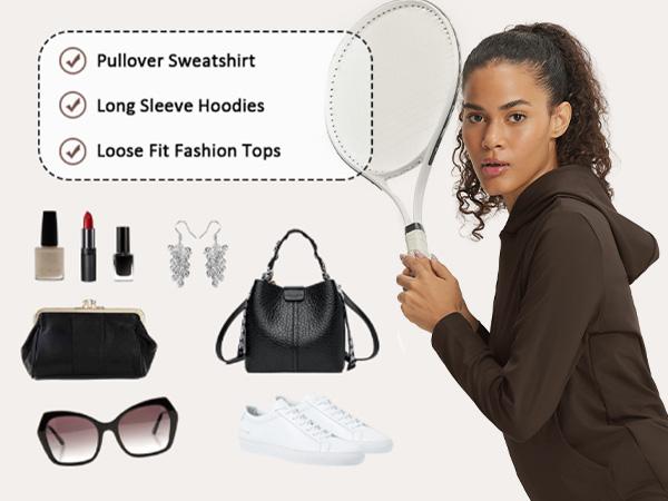 MAELRE Hoodies for Women Golf Soft Long Sleeve Sweatshirts Plain Dry Fit Fall & Winter Midlayer Womens Hoodies Pullover Casual Wear Womenswear