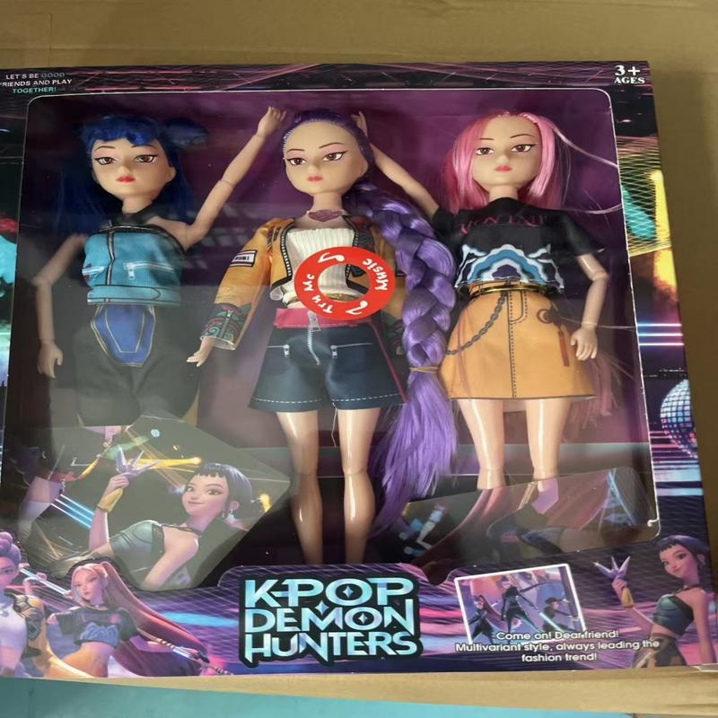 【New Year Gift】K-pop Demon Hunters Anime action figure doll 11.5 inches–12 Joint Movable Anime-Rumi, Mira and Zoey, Anime-Inspired Collectible Dolls, Merch Gift for Fans & Kids-desk display-Kpop Idol Merch Collectibles