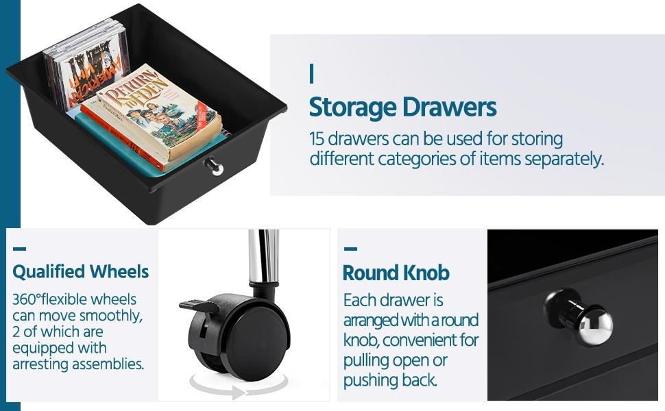 【Heavy Duty】Yaheetech Multiple Drawers Rolling Storage Cart, Multipurpose Organizer Rolling Utility Cart, Easy Assembly Effortless for Mobility Office/Home/School/Beauty Salon Use 【Heavy Duty】Yaheetech Multiple Drawers Rolling Storage Cart, Multipurpose Organizer Rolling Utility Cart, Easy Assembly Effortless for Mobility Office/Home/School/Beauty Salon Use