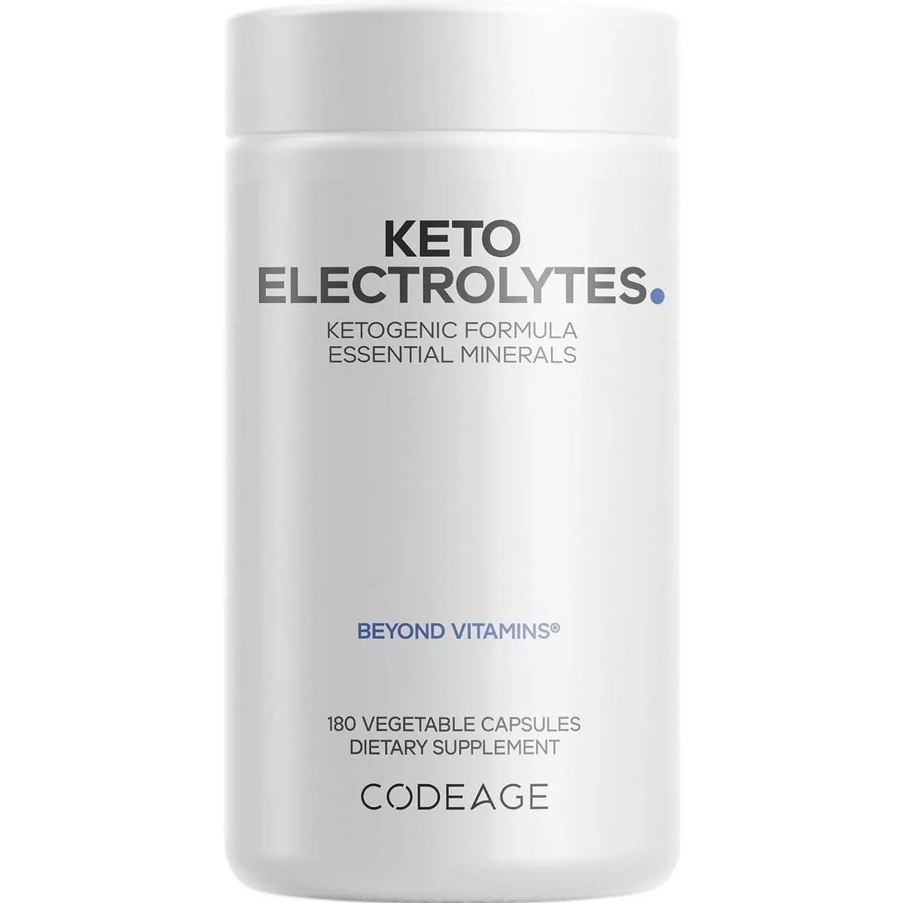Codeage Keto Electrolytes Supplement – Vegan Electrolyte Tablets w Magnesium, Potassium, Calcium & Salt - Electrolyte Powder Salt Pills & Drink Hydration Supplements - Non-GMO Keto Diet - 180 Capsules