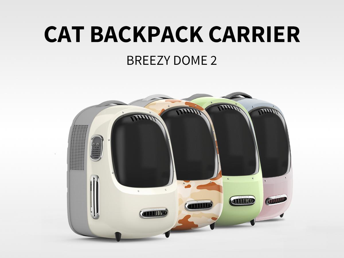 PETKIT BREEZY 2 Cat Backpack Carrier, Airline-Approved Smart Pet Backpack Carrier with Inbuilt Fan & Light, Detachable Bubble for Small Dogs and Cats, for Travel, Hiking, Walking & Outdoor, Suitable for small and medium cats