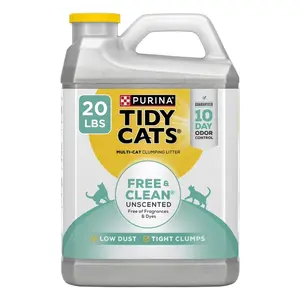 Purina Tidy Cats Free and Clean Clumping Cat Litter, Unscented, 20 lb Jug