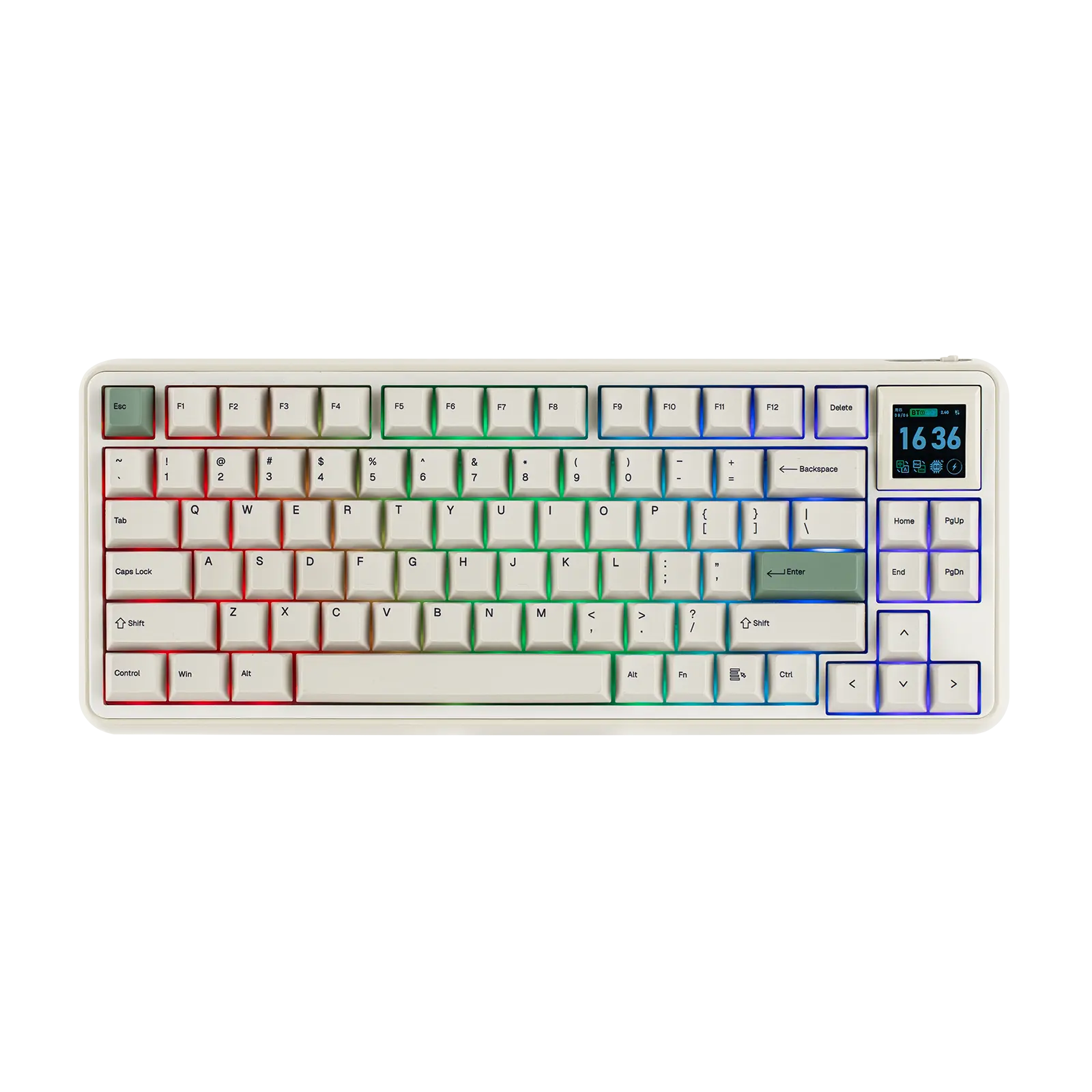EPOMAKER RT75 Wireless Mechanical Keyboard with 1.54” Hot-Swap Screen Retro Aesthetic for Your Desk with GIFs & Images, Thocky Gasket Custom Driver, RGB, Mac Keys, PBT Keycaps, BT/2.4Ghz