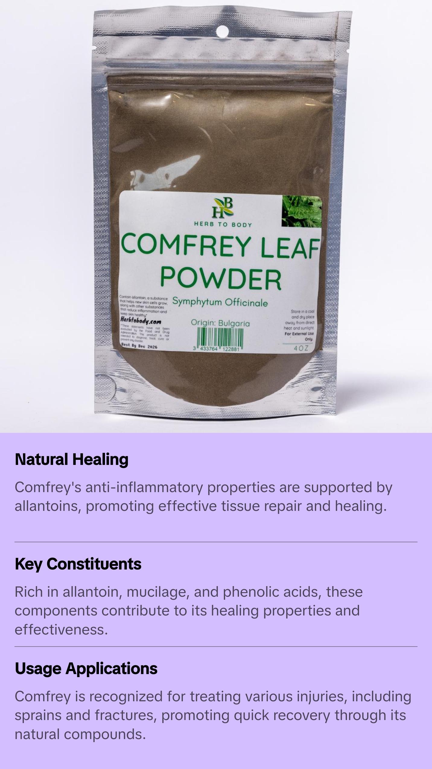 Comfrey Leaf Powder Herbal Ingredients