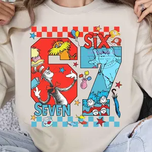 [Sale Up To 50%] Six Seven Cat In The Hat Shirt, Dr Suess 6 7 Shirt, Cartoon Reading Shirt, Retro Read Across America Tee, Teaching Quote, Funny 6 7 Dr Seuss