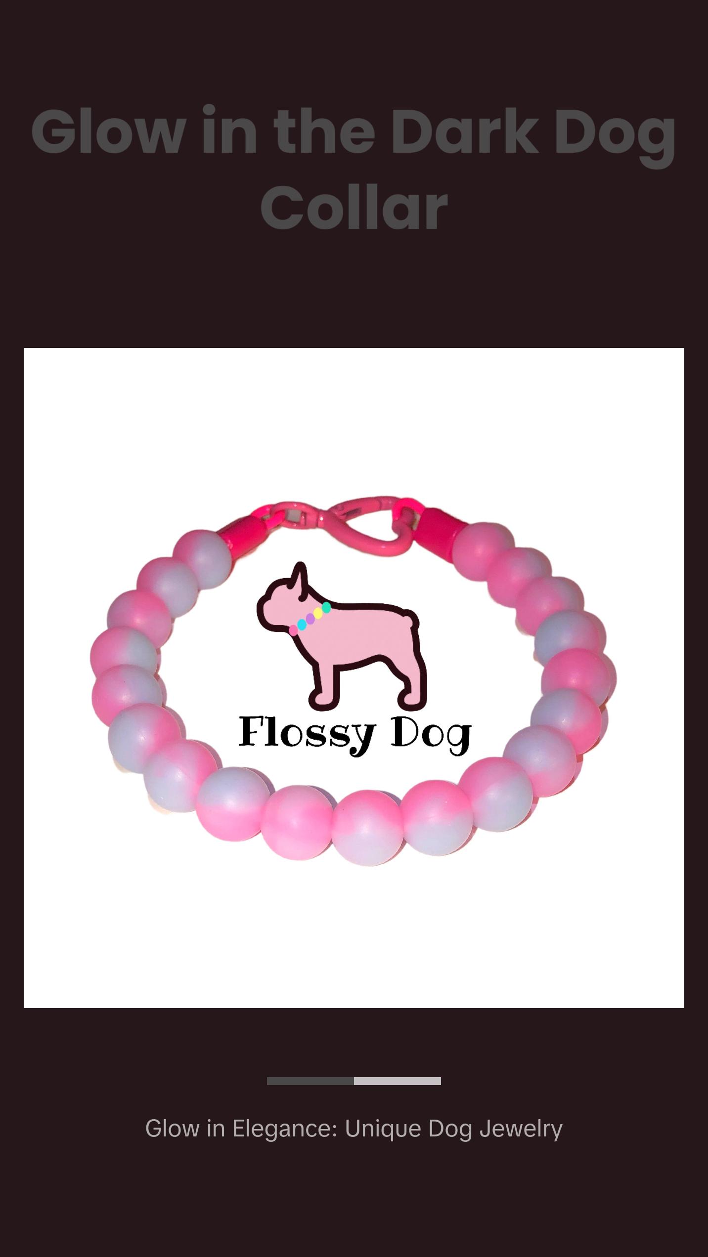 Cotton Candy Glow Beaded Dog Collar | Durable Dog Necklace | Luxury Jewelry For Small Dogs | Silicone | Baby Blue & Pink Glow in the Dark