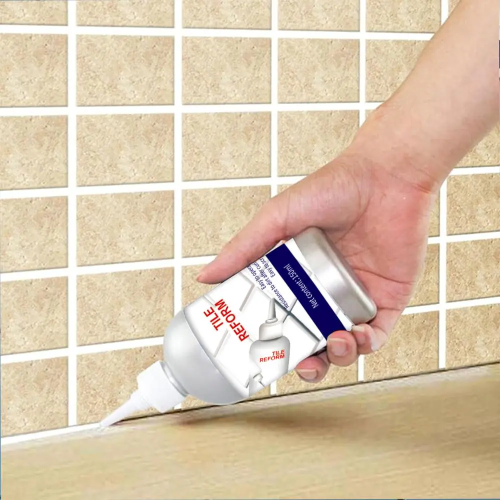 Tile Grout Sealer, Tile Repair Filler for Floor & Wall, Wall Crack Repair, Durable & Easy to Apply, Liquid Consistency, Strong Adhesive Resin, Surface Renewal