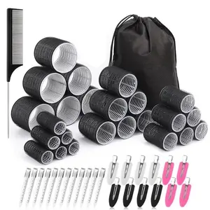 2025 Wake Up to Effortless Volume with Heatless Hair Rollers – A Complete 24-Piece Set in 4 Sizes to Create Naturally Bouncy Curls for All Hair Lengths and Types