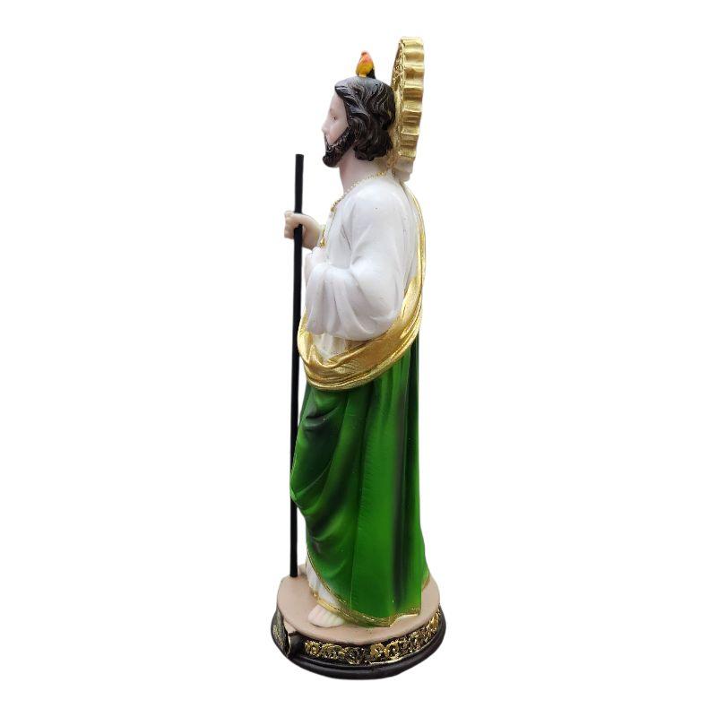 San Judas 8" Inches Tall Statue Classic Plain Green and Gold Patrono de los Casos Imposibles Religious Decor Saint Jude patron