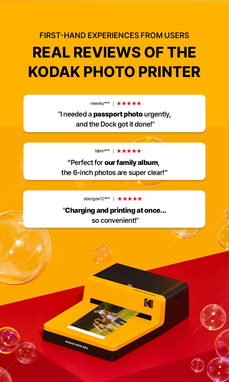KODAK Dock ERA Plus 4PASS Instant Photo Printer (Printer + 50 Sheets) – 4x6” Prints, Easy Bluetooth Connection, High-Quality Output