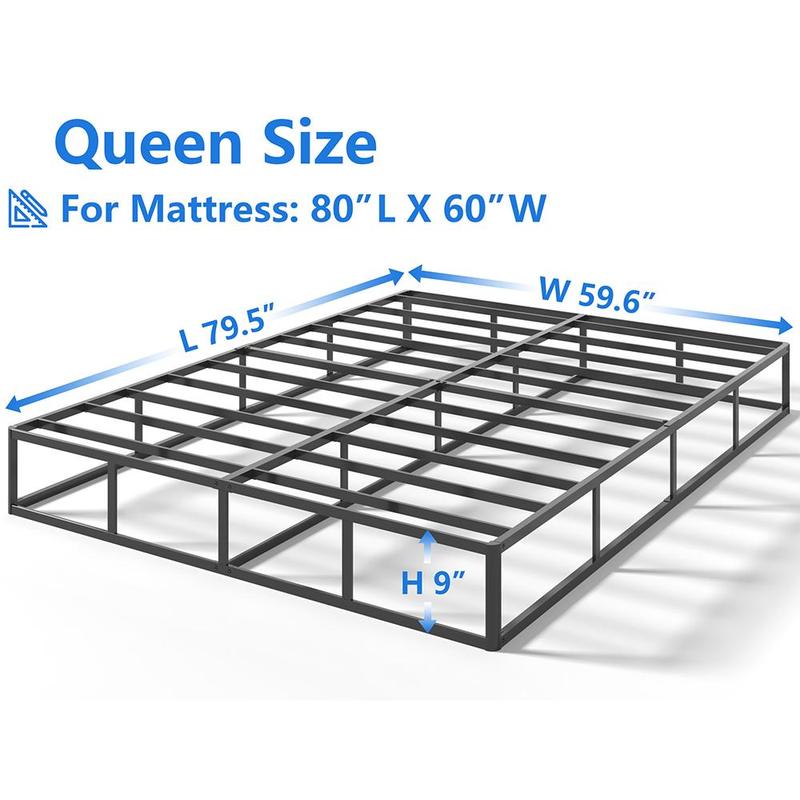 Edenza-Queen Box Spring 9 Inch, Heavy Duty Mattress BoxSpring Foundation, Sturdy Queen Box Springs for Bed with Fabric Cover Set, Easy Assembly, Noise Free fabric cover set
