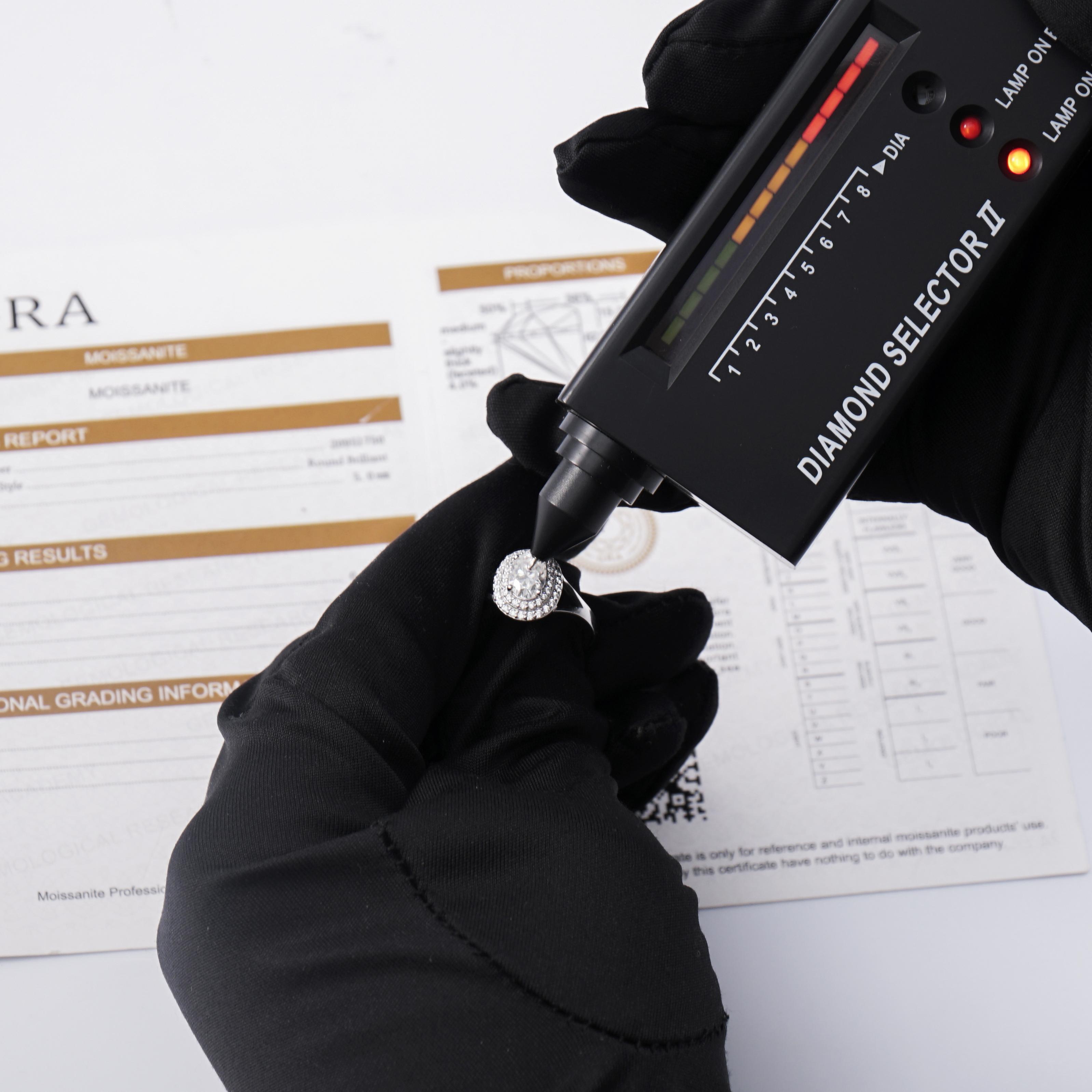 Delzzad 1ct Oval Synthetic Moissanite Double Halo Ring In 925 Sterling Silver Ring Band Jewelry Perfect Birthday Engagement Wedding Anniversary Christmas Gift for Women