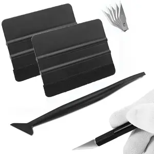 Vinyl Wrap Tools, Window Film Application Kit, Car Tinting Kit, Vinyl Squeegee Set, Wallpaper Smoothing Tool Kit with Felt Squeegee, Craft Knife & 5pcs Blades, Mini Squeegee