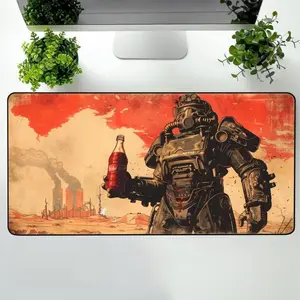 Power Armor Gaming Mouse Pad, Post Apocalyptic Desk Mat, Wasteland Print, Nuclear Fallout, Video Game Art Print, 3 sizes, Gift for Gamers