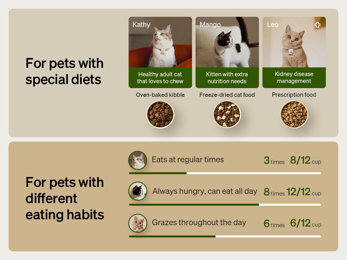 PETLIBRO RFID Automatic Cat Feeder,5G Wi-Fi pet feeder with 3L capacity, app control, and collar tag sensor for 1-10 programmable meals