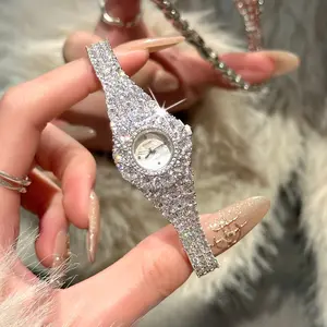 Elegant Women's Stainless Steel Set, Rhinestone Decorated Watch, Fashionable Rhinestone Dial Quartz Watches, Perfect Gift for Holidays & Daily Wear