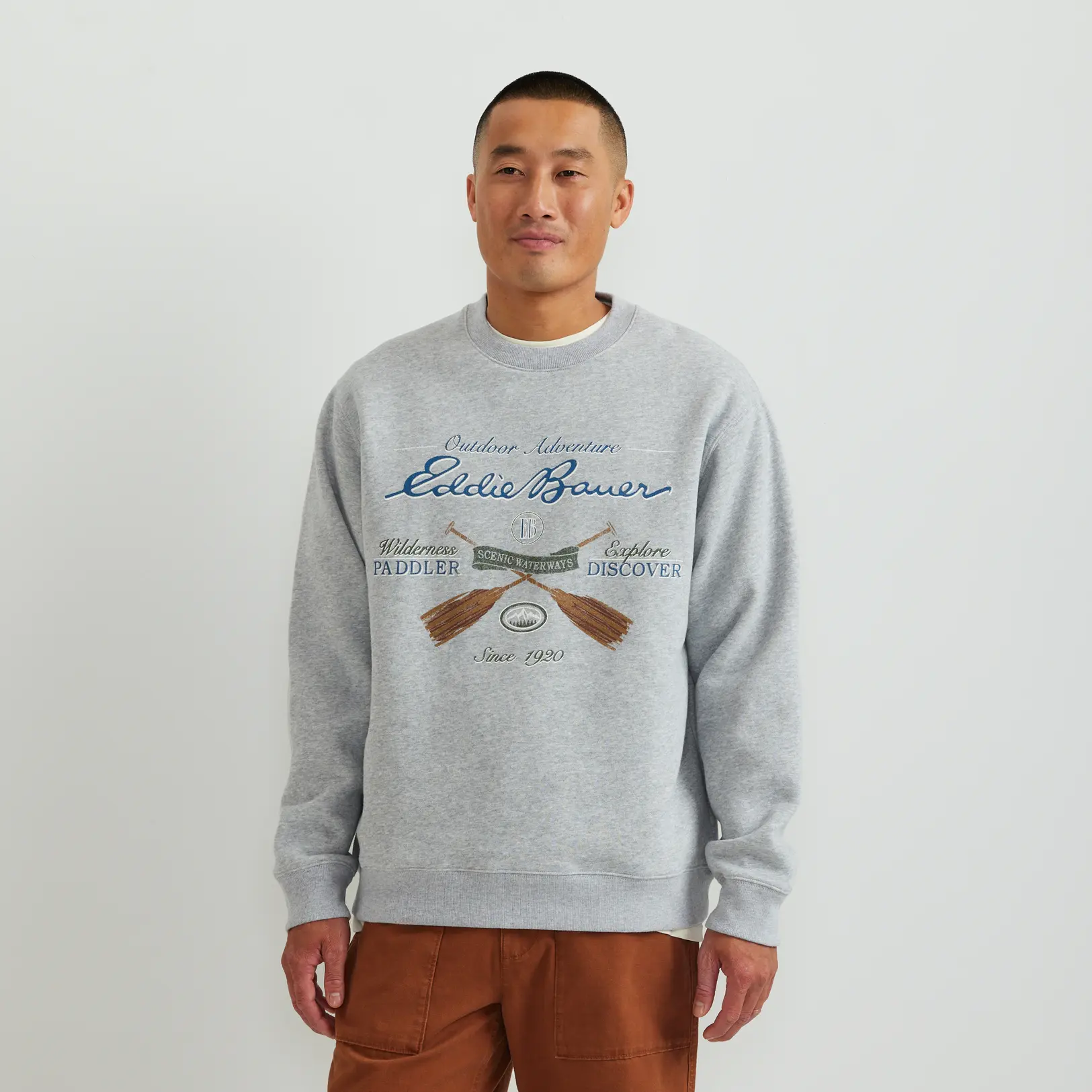 Eddie Bauer Men’s Vintage Soft Paddle Crew  Everyday Comfort Weekend