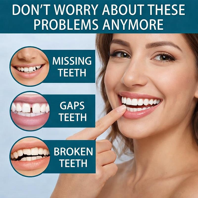 【3 Pairs】Snap On Veneers for Men & Women  Instant Whitening Smile Kit - Natural Look Reusable False Teeth Cover for Party & Daily