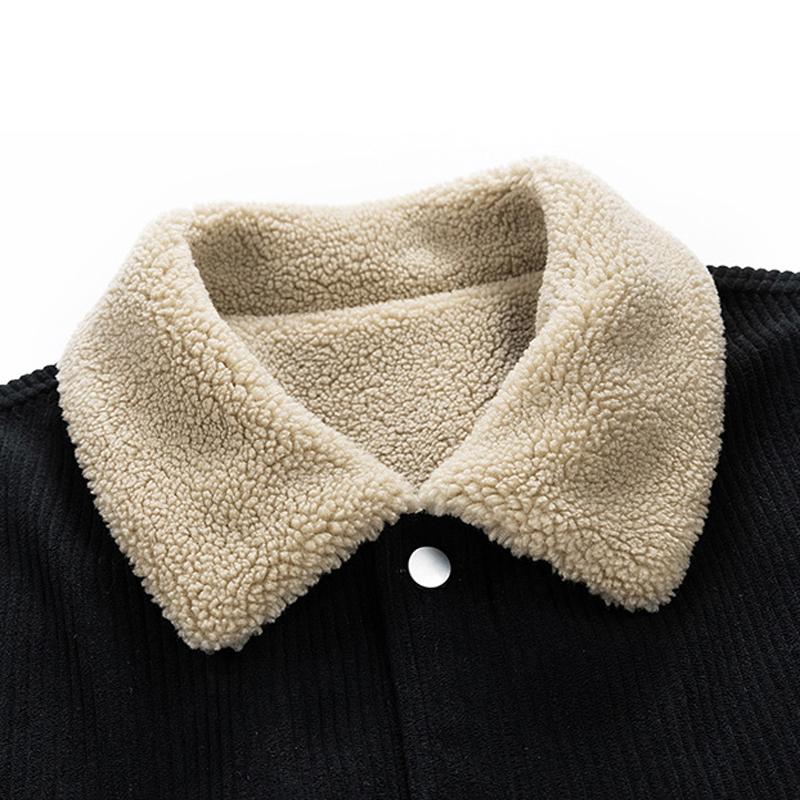 Men's Winter Corduroy Lined Fleece Collar Single Breasted Jacket - Thick Warm Coat with Ribbed Cuffs & Fashion Front Placket; Perfect for Outdoor Hiking, Jogging, Fishing, Gym Workouts or Casual Daily Wear; Fleece Lining Provides Windproof Structure. Men's Winter Corduroy Lined Fleece Collar Single Breasted Jacket - Thick Warm Coat with Ribbed Cuffs & Fashion Front Placket; Perfect for Outdoor Hiking, Jogging, Fishing, Gym Workouts or Casual Daily Wear; Fleece Lining Provides Windproof Structure.