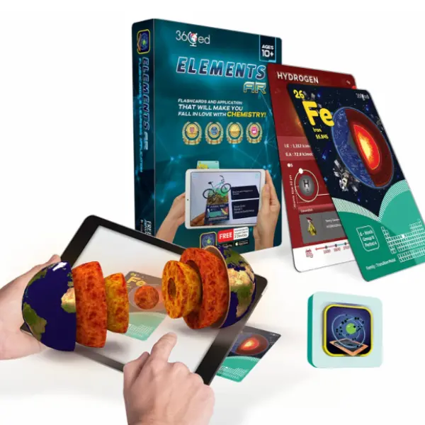 Elements AR Interactive Learning Kit: Augmented Reality Periodic Table 30 Flashcards & App for Kids 10+, Educational Stem Toy for Chemistry