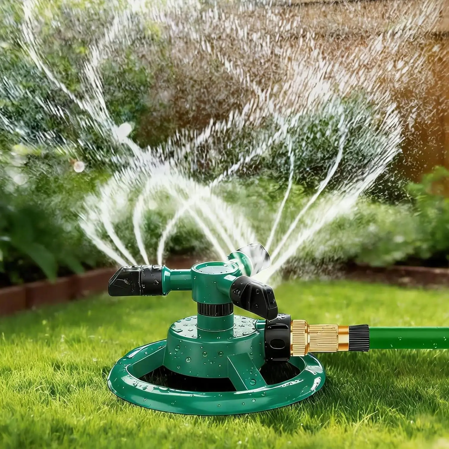 360 Degree Rotating Lawn Sprinkler, Automatic Garden Watering System, Large Area Coverage Irrigation, Heavy Duty Yard Sprinkler for Outdoor Spray, Adjustable Lawn & Garden Watering Device,Household Essential — Durable