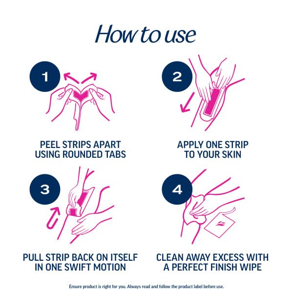 Veet Ready-to-Use Dermatologically Tested 2-sided 20 Strips Hair Remover Wax Strip Kit for Legs & Body Waxing Set