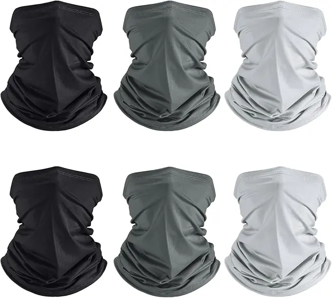 6 Pack Men'S Scarf, Sun Protection Face Mask, Cooling Neck Gaiter, Balaclava, Breathable Neck Snood, Face Mask For Men'S Ski, Breathable Sun & Proof Hijab, Windproof Head Scarf, Suitable Or Skiing Fishing Hiking Camping Cycling