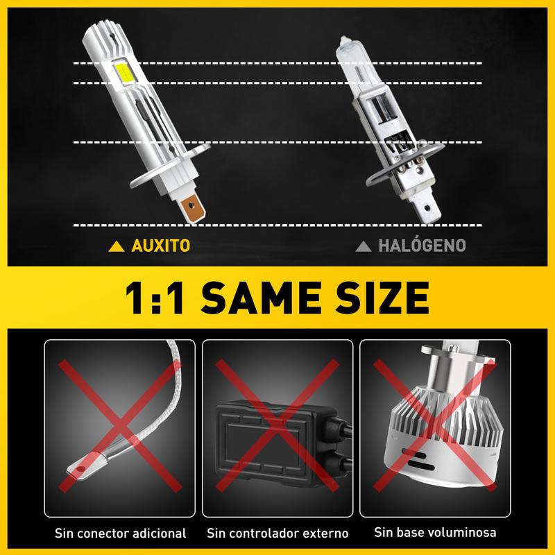 AUXITO FREE ERROR H1 LED 10000LM High Headlight Low Beam Kit 200W Bulb 6500K USA AUXITO FREE ERROR H1 LED 10000LM High Headlight Low Beam Kit 200W Bulb 6500K USA