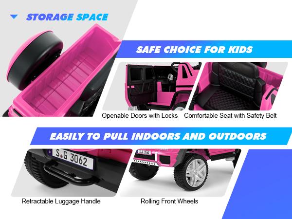 Ride On Cars 12V7AH Battery Powered Toy Electric Car for Kids with 2.4GHz Remote Control 2 Motors 3 Speeds Lock Music Horn LED Lights Pink Ride On Cars 12V7AH Battery Powered Toy Electric Car for Kids with 2.4GHz Remote Control 2 Motors 3 Speeds Lock Music Horn LED Lights Pink