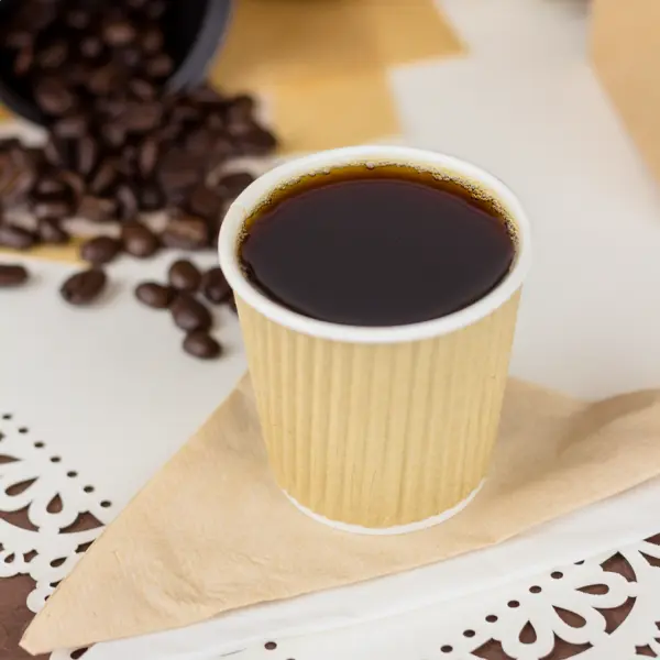 [1000 ct] 4 oz Paper Coffee Cups | Ripple | 62 mm | Kraft