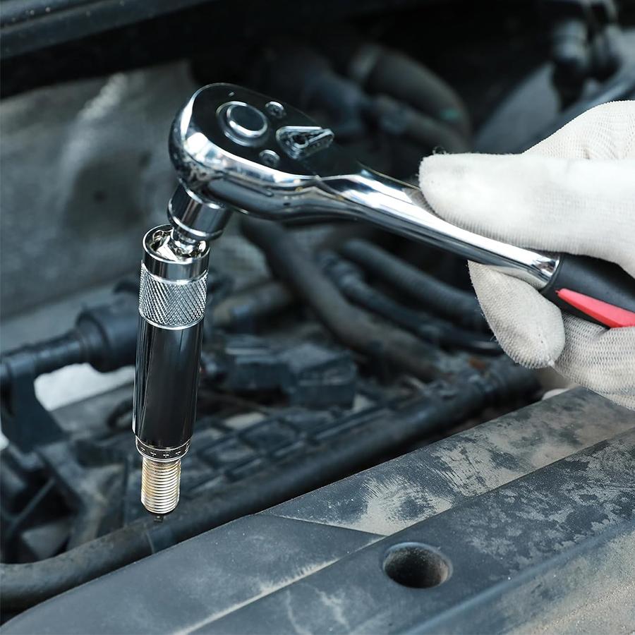 6PCS 3/8-Inch Drive Magnetic Swivel Spark Plug Socket Set, Thin Wall, Include 9/16-Inch, 5/8-Inch, 13/16-Inch, 14mm,Socket, Length: 4-Inch, 6-Inch, 11-Inch, 12-Point, CR-V,#TikTokShopBlackFriday